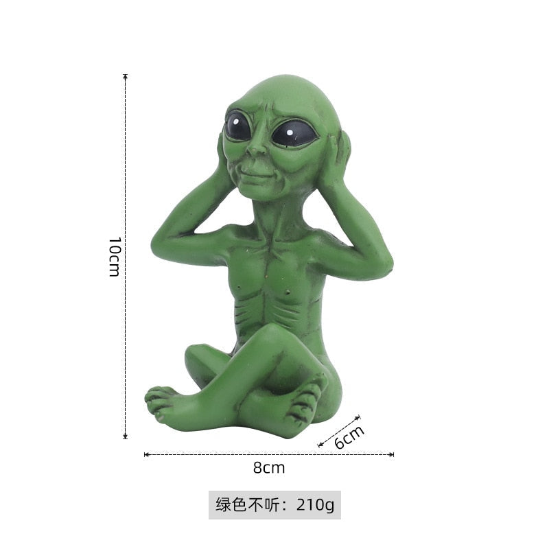 Skør Alienfigur i Resin til Have og Udendørsområder