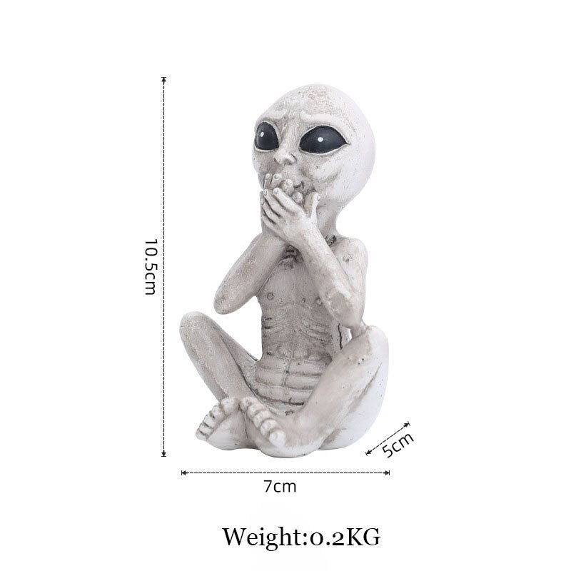 Skør Alienfigur i Resin til Have og Udendørsområder