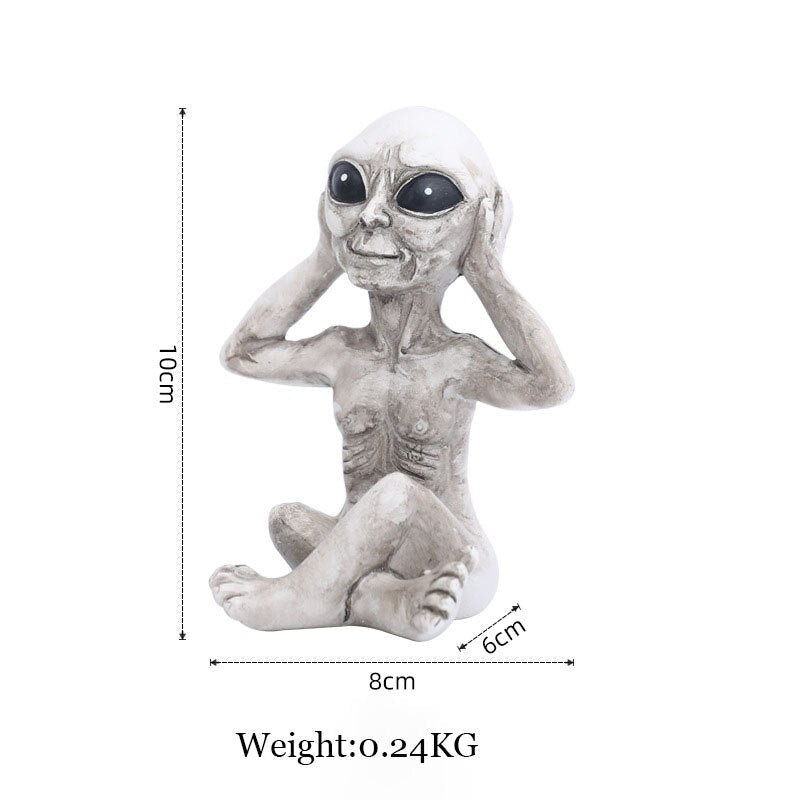 Skør Alienfigur i Resin til Have og Udendørsområder