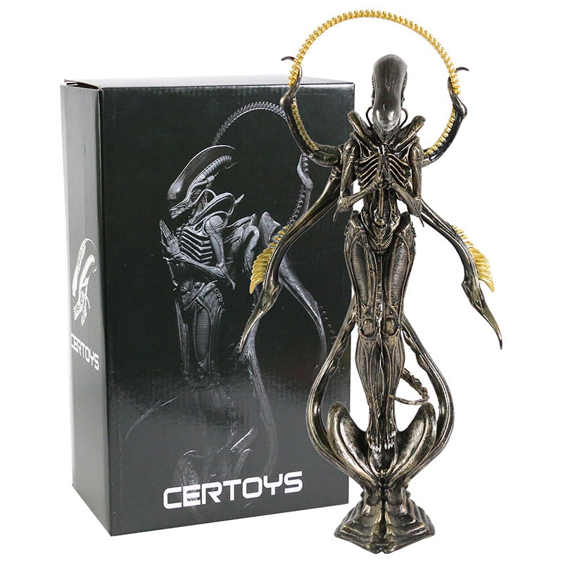 Alien Xenomorph Buddha-figur med hartsdekoration för samling