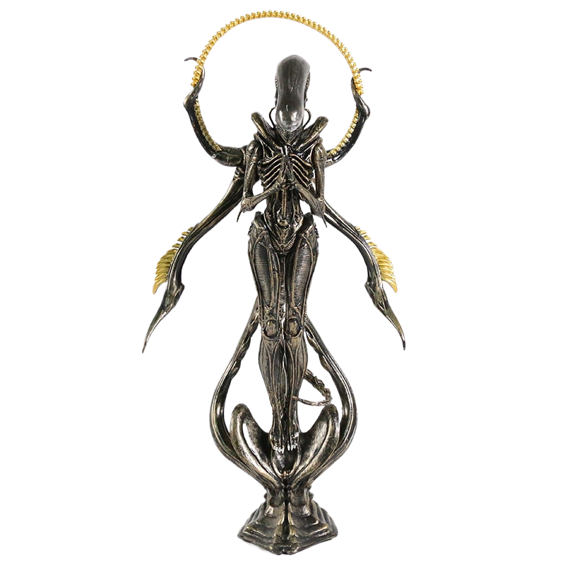 Alien Xenomorph Buddha-figur med hartsdekoration för samling