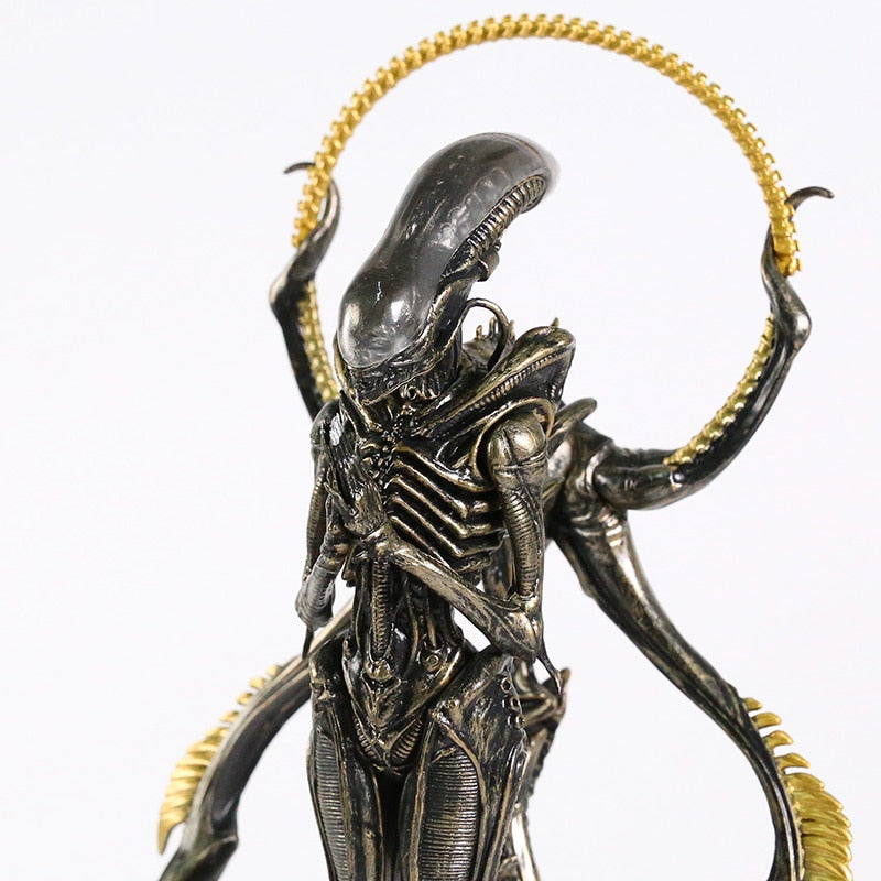 Alien Xenomorph Buddha-figur med hartsdekoration för samling