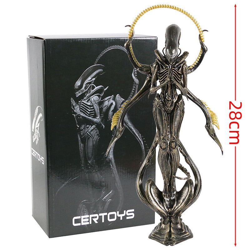 Alien Xenomorph Buddha-figur med hartsdekoration för samling