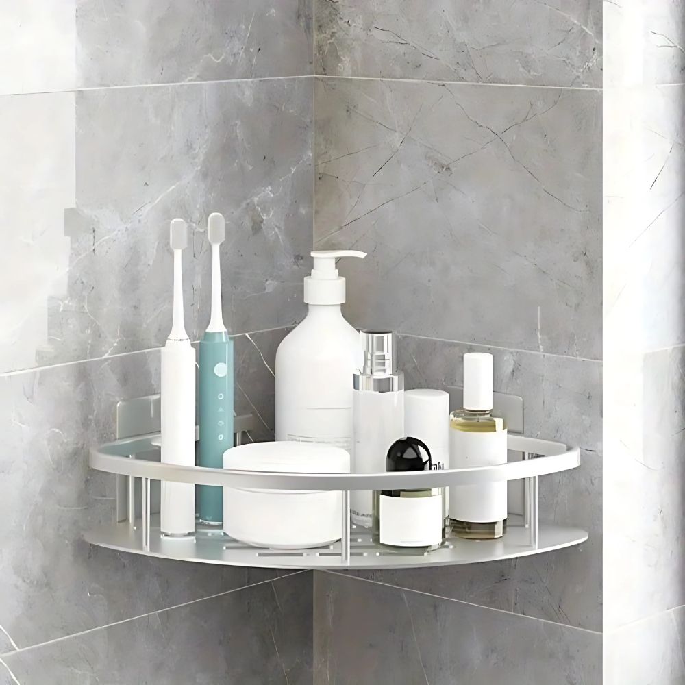 Självhäftande Badrumshylla i Aluminium – Rostfri & Elegant