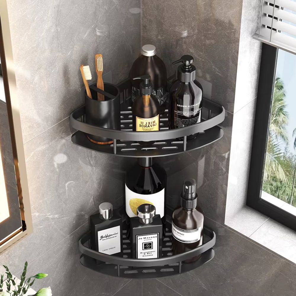 Självhäftande Badrumshylla i Aluminium – Rostfri & Elegant