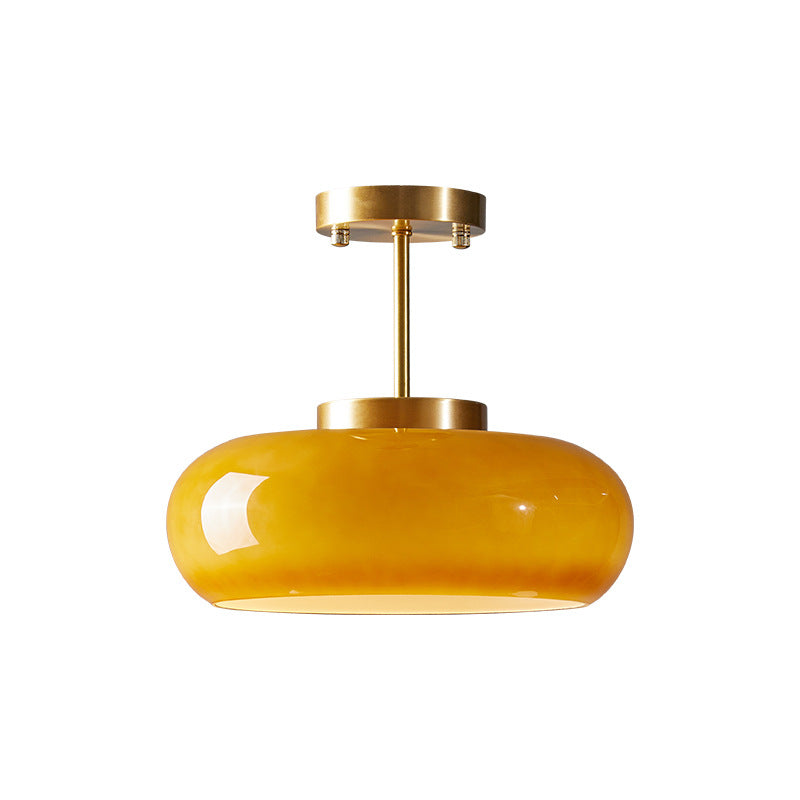 Vintage Rund Loftlampe i Glas - Tidløs Elegance & Belysning