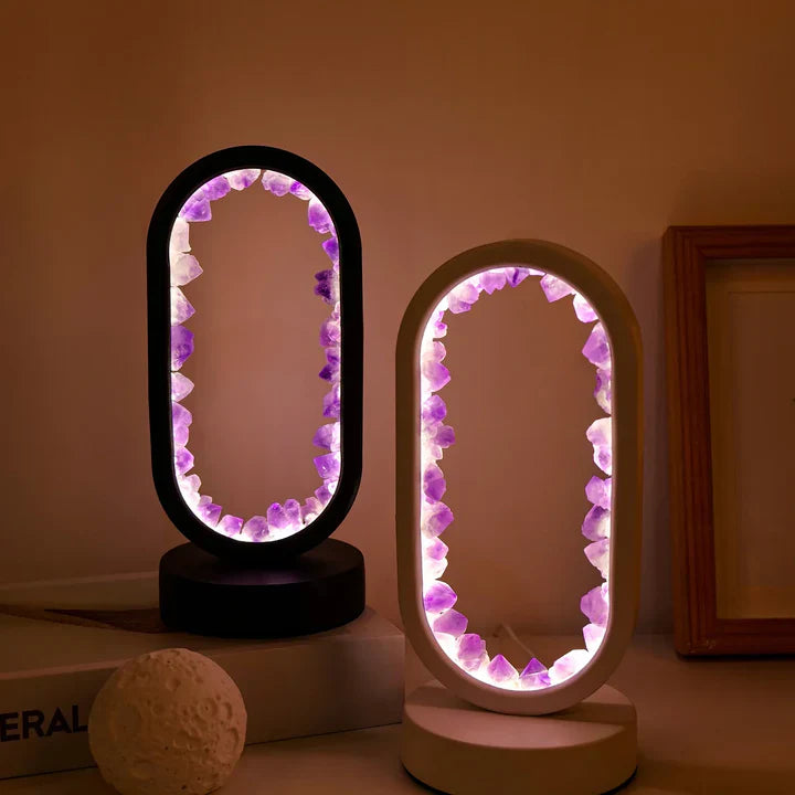 Dekorativ Amethyst Lampe - Naturlig Skønhed i Dit Hjem
