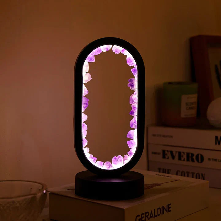 Dekorativ Amethyst Lampe - Naturlig Skønhed i Dit Hjem