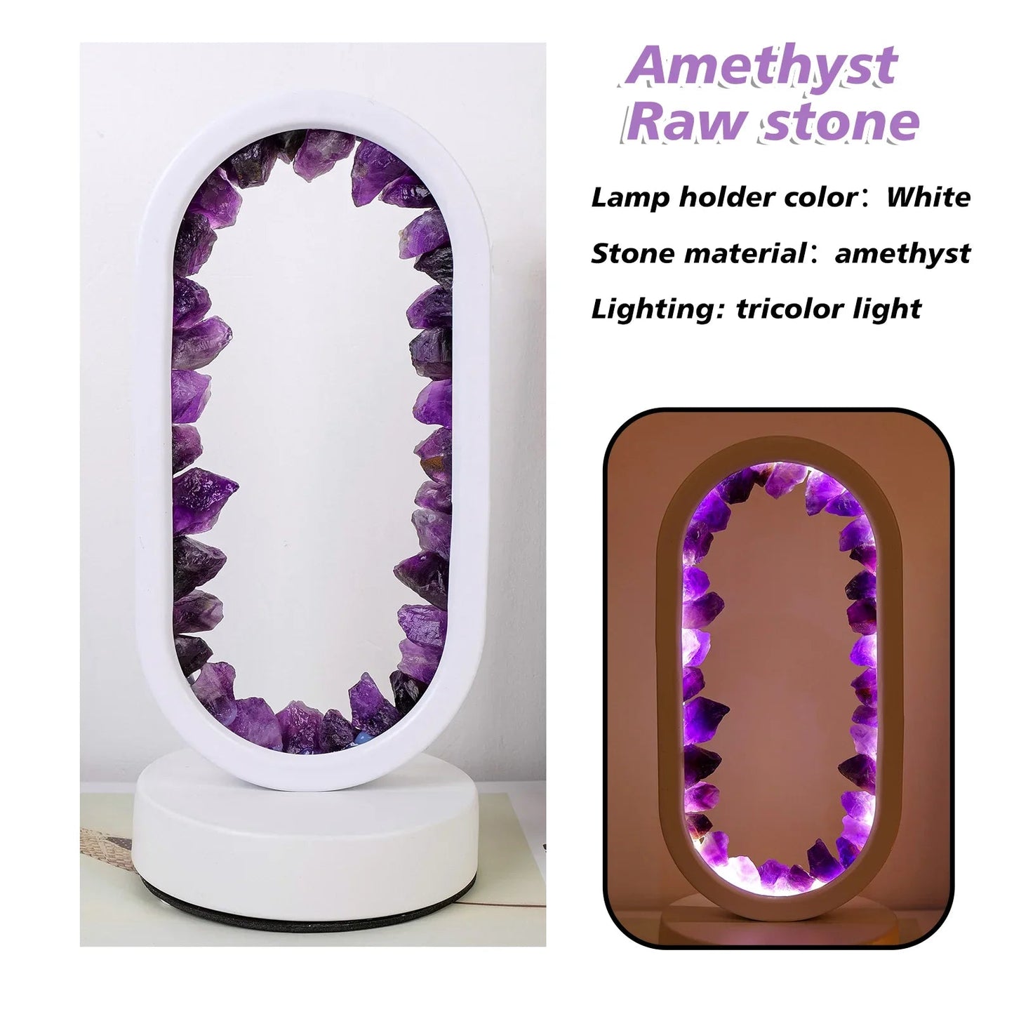 Amethyst Lampe med Naturlig Stressreduktion og Ro
