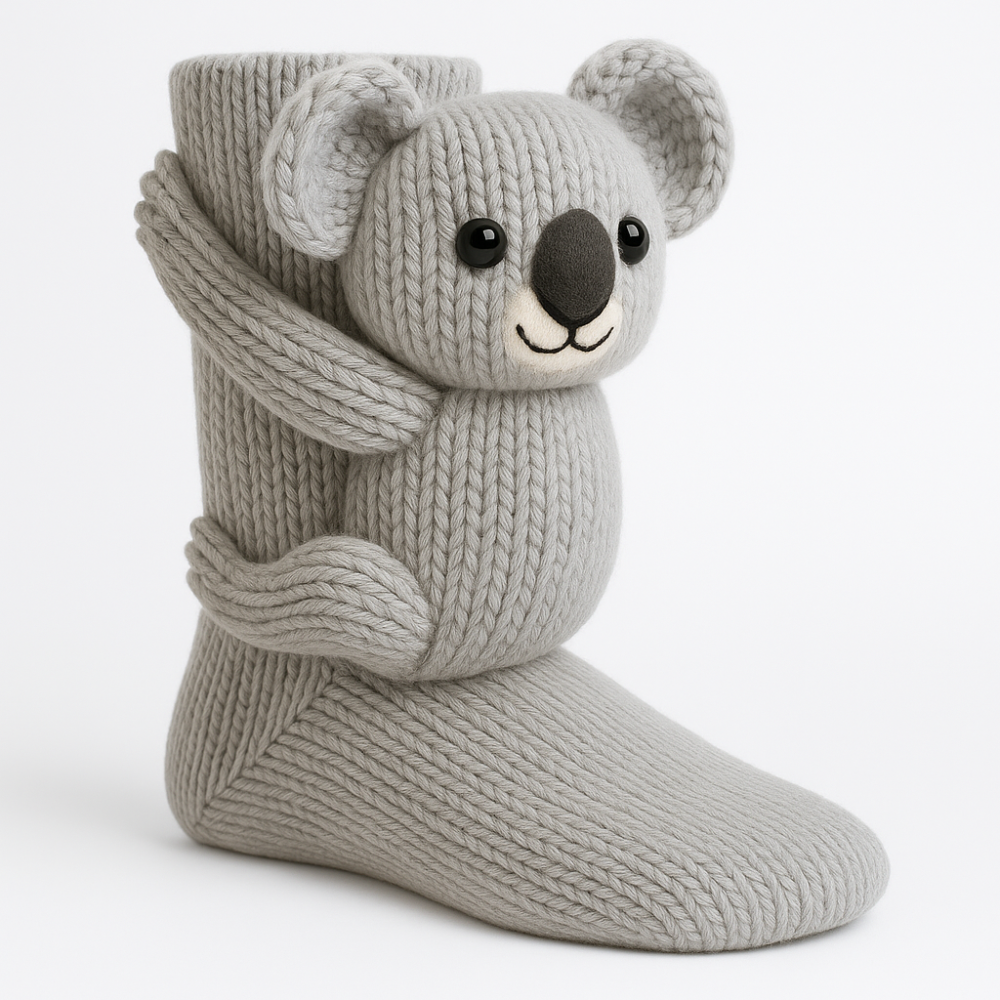 Djurinspirerade halkfria toffelsockor för vintermys