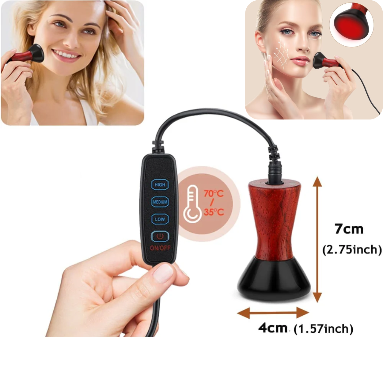Varmende Elektrisk Gua Sha Ansigtsmassage Enhed