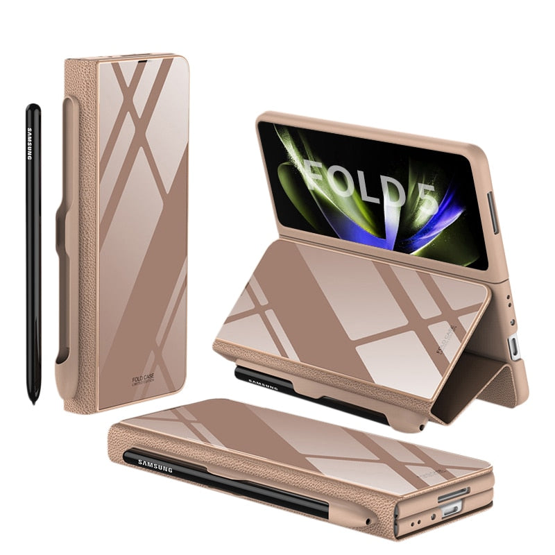 Stødsikker Læderetui til Samsung Galaxy Z Fold 5/4 med Kortholder