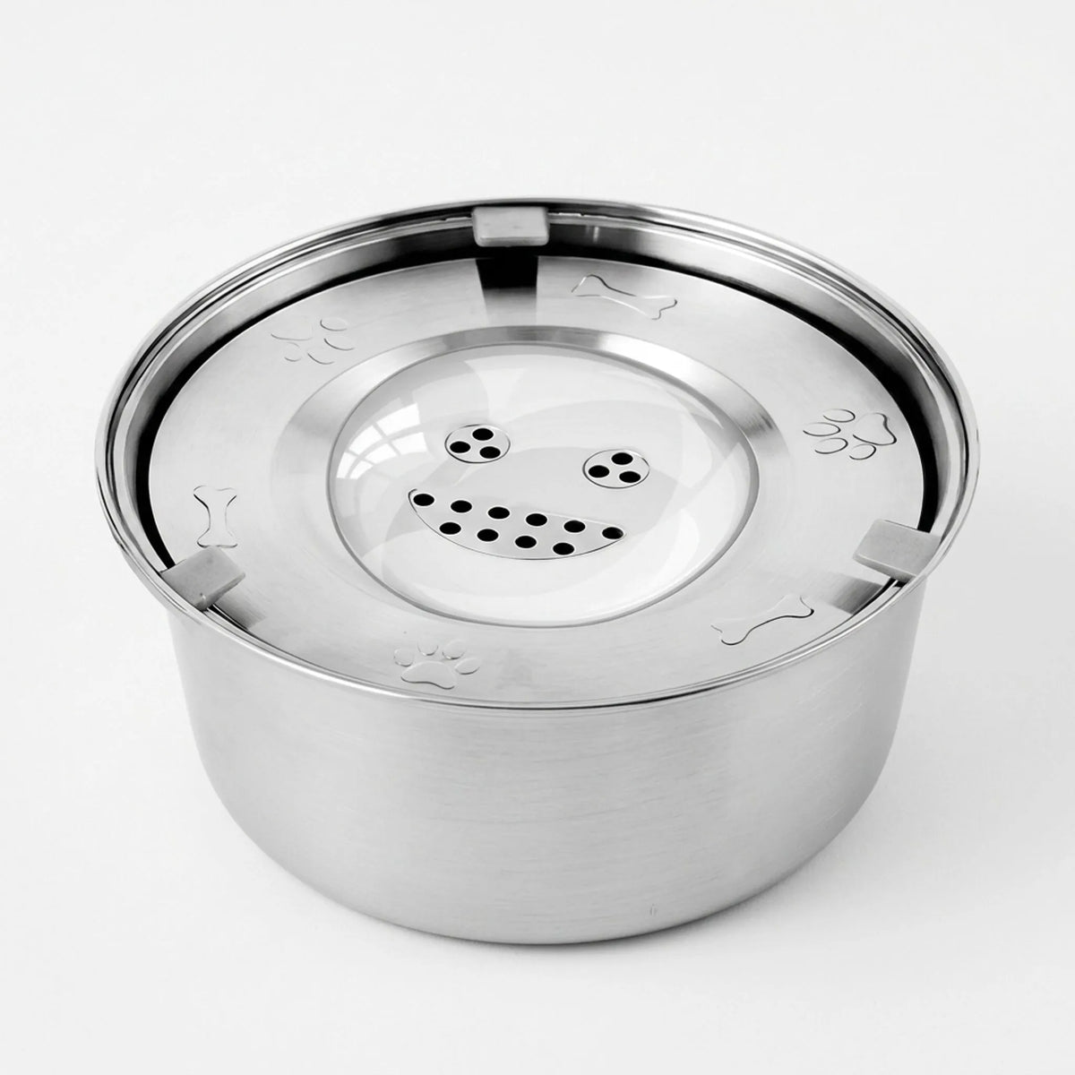 Rustfrit stål hundeskål med funktion mod spild