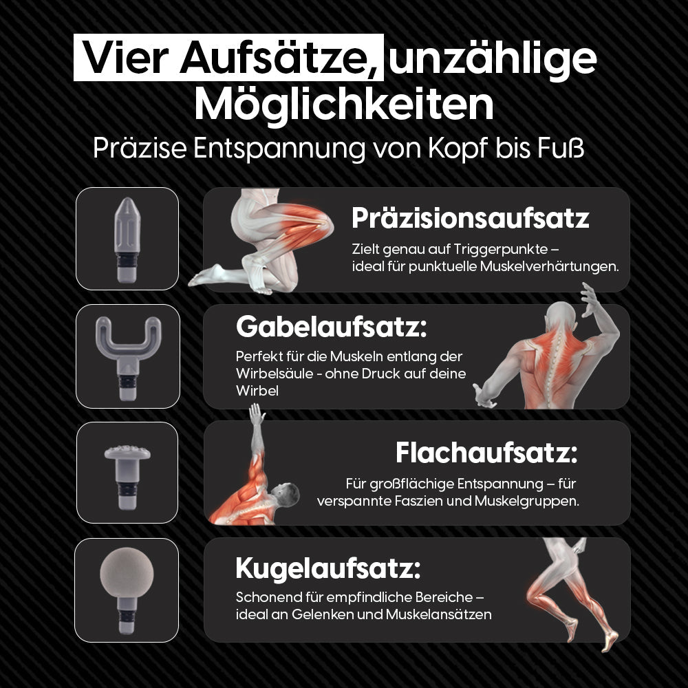 Massagepistol til dybdegående muskelafslapning og fasciebehandling