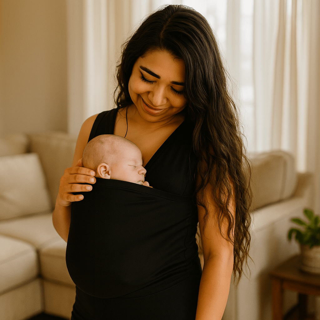 Elastisk babylift T-shirt – Komfort och närhet för nyfödda