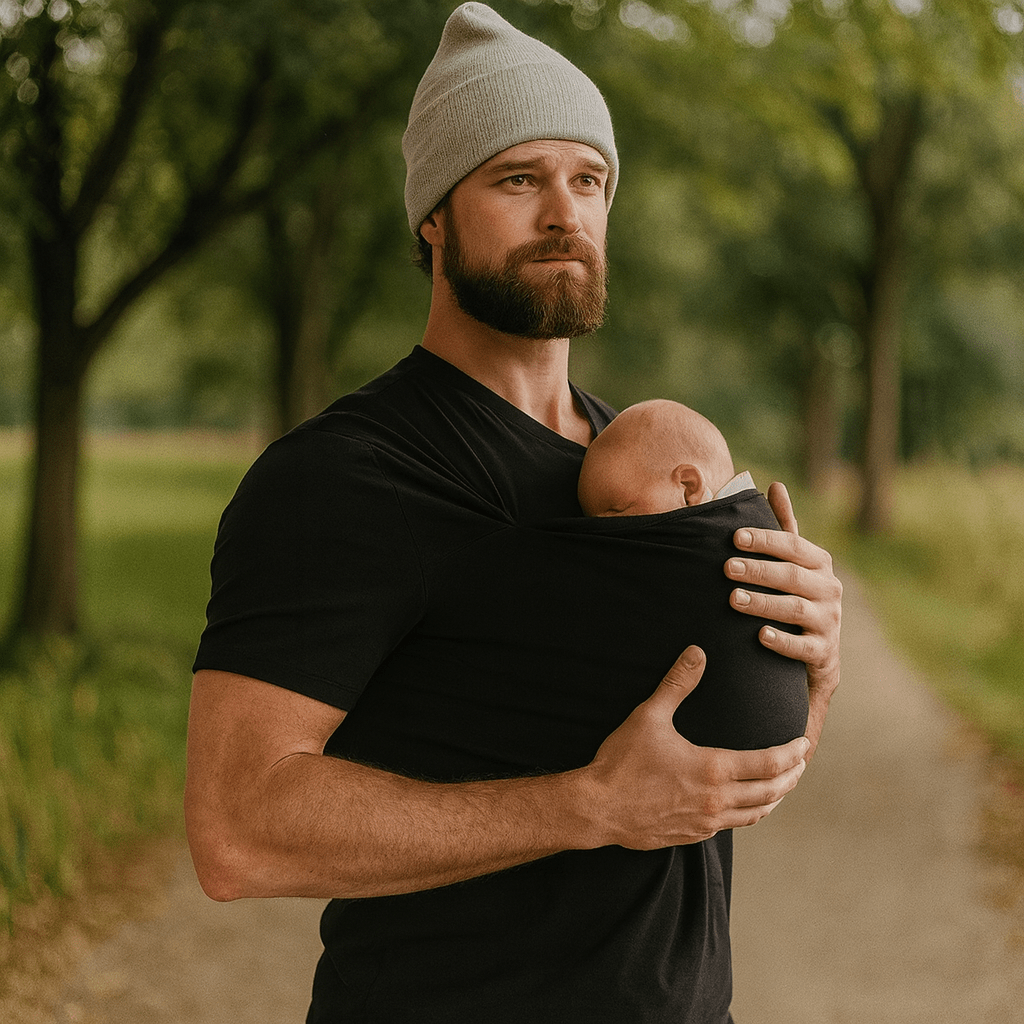 Elastisk babylift T-shirt – Komfort och närhet för nyfödda