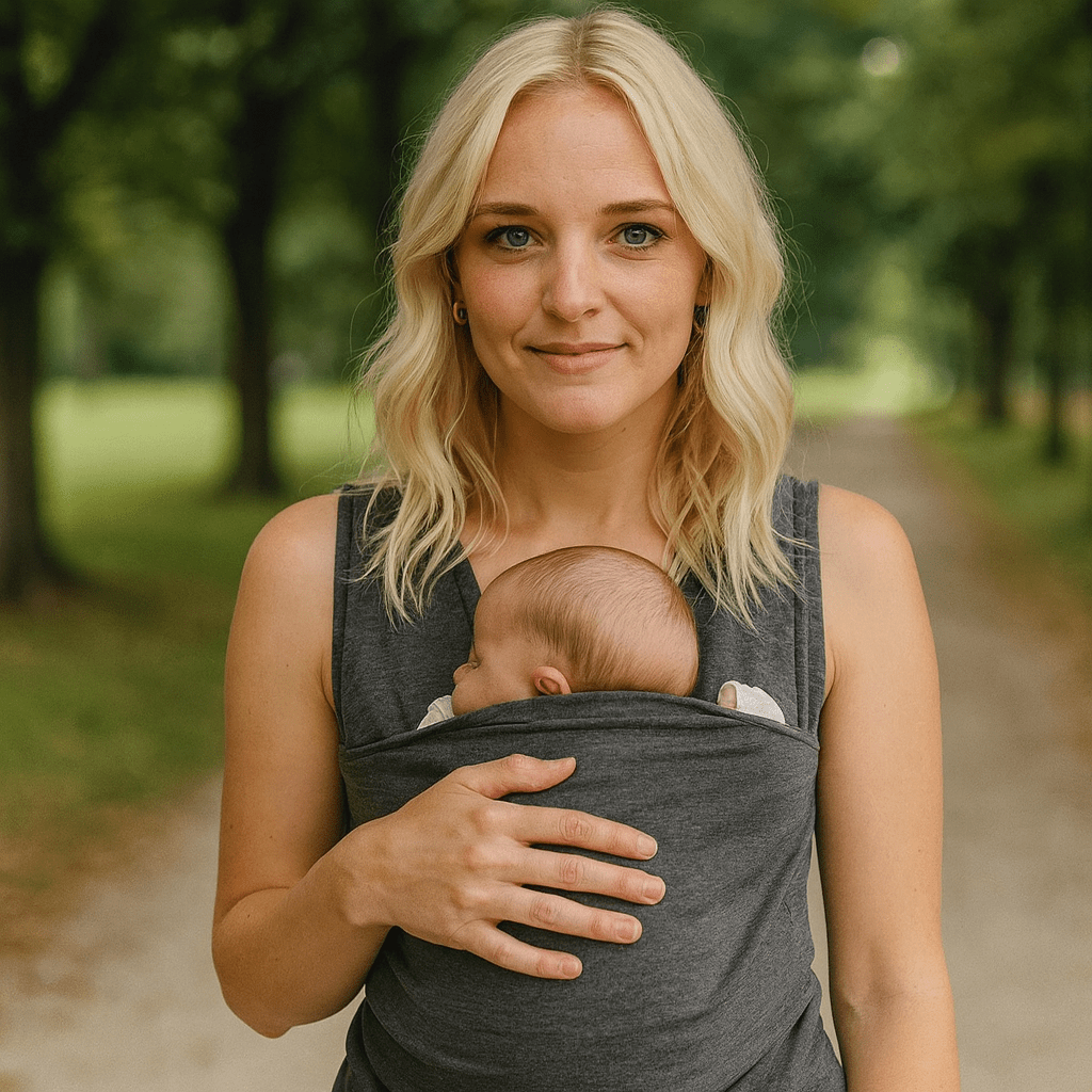 Elastisk babylift T-shirt – Komfort och närhet för nyfödda