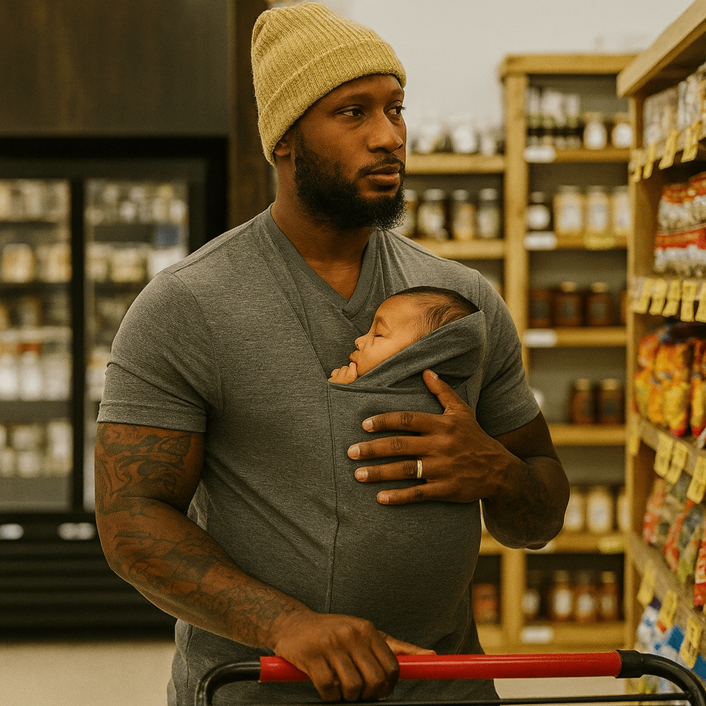 Elastisk babylift T-shirt – Komfort och närhet för nyfödda