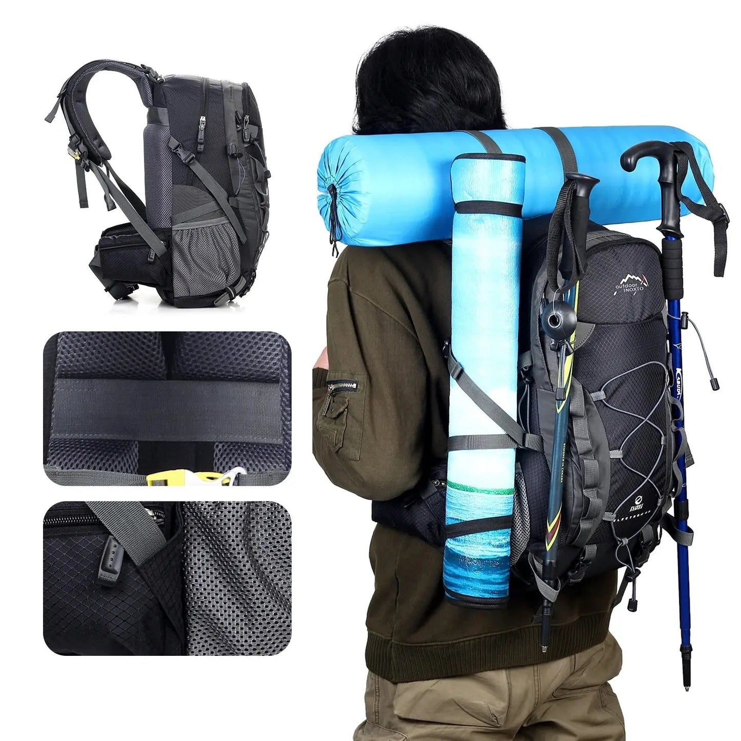 Vandtæt Rygsæk 40L til Outdoor Eventyr med Ergonomisk Design