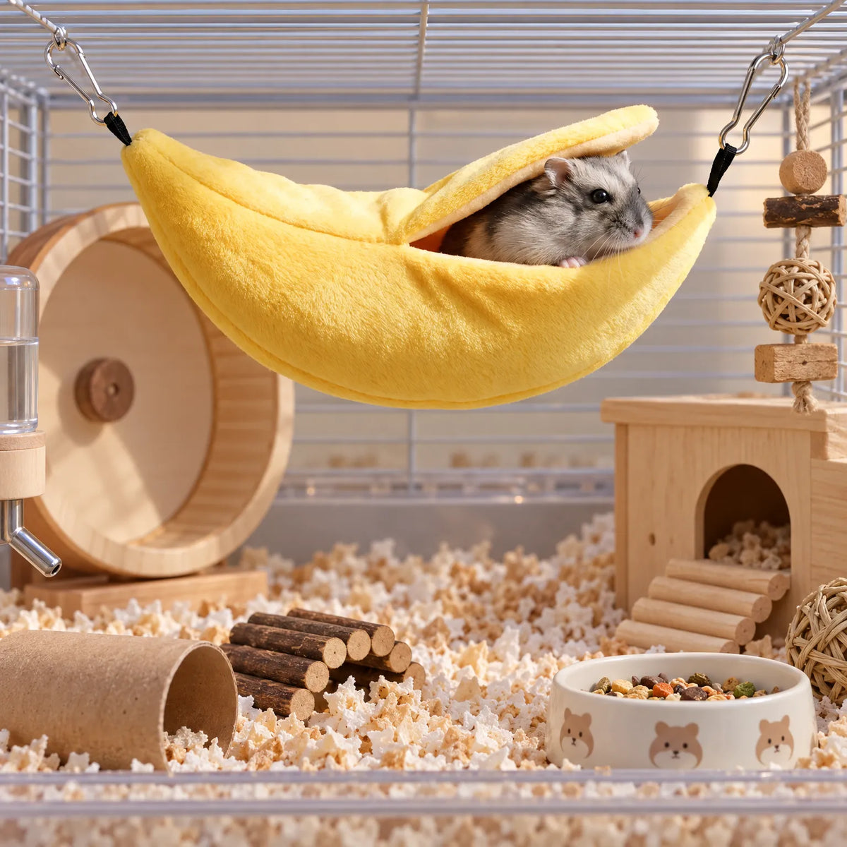 Hængekøje til hamster i bananform