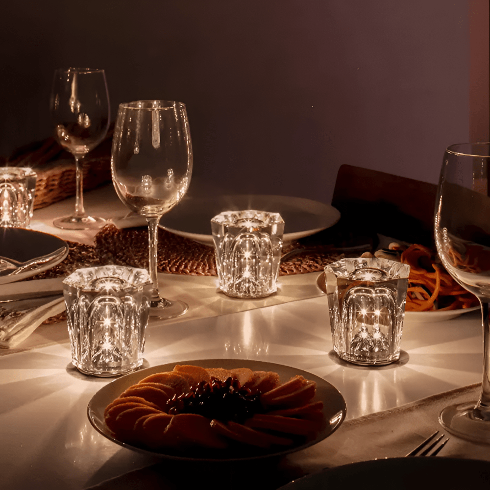 Trådløs LED Krystal Bordlampe - Elegant og Kabel-fri Belysning