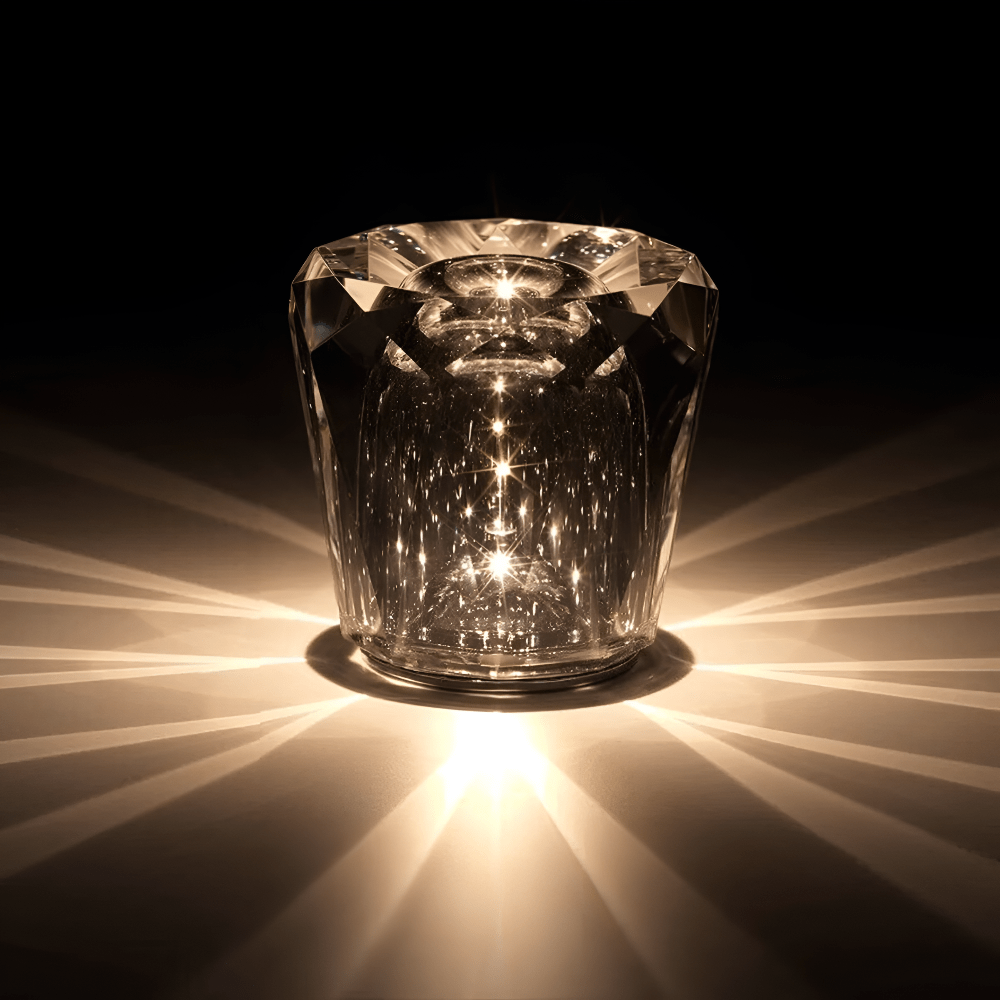 Trådløs LED Krystal Bordlampe - Elegant og Kabel-fri Belysning