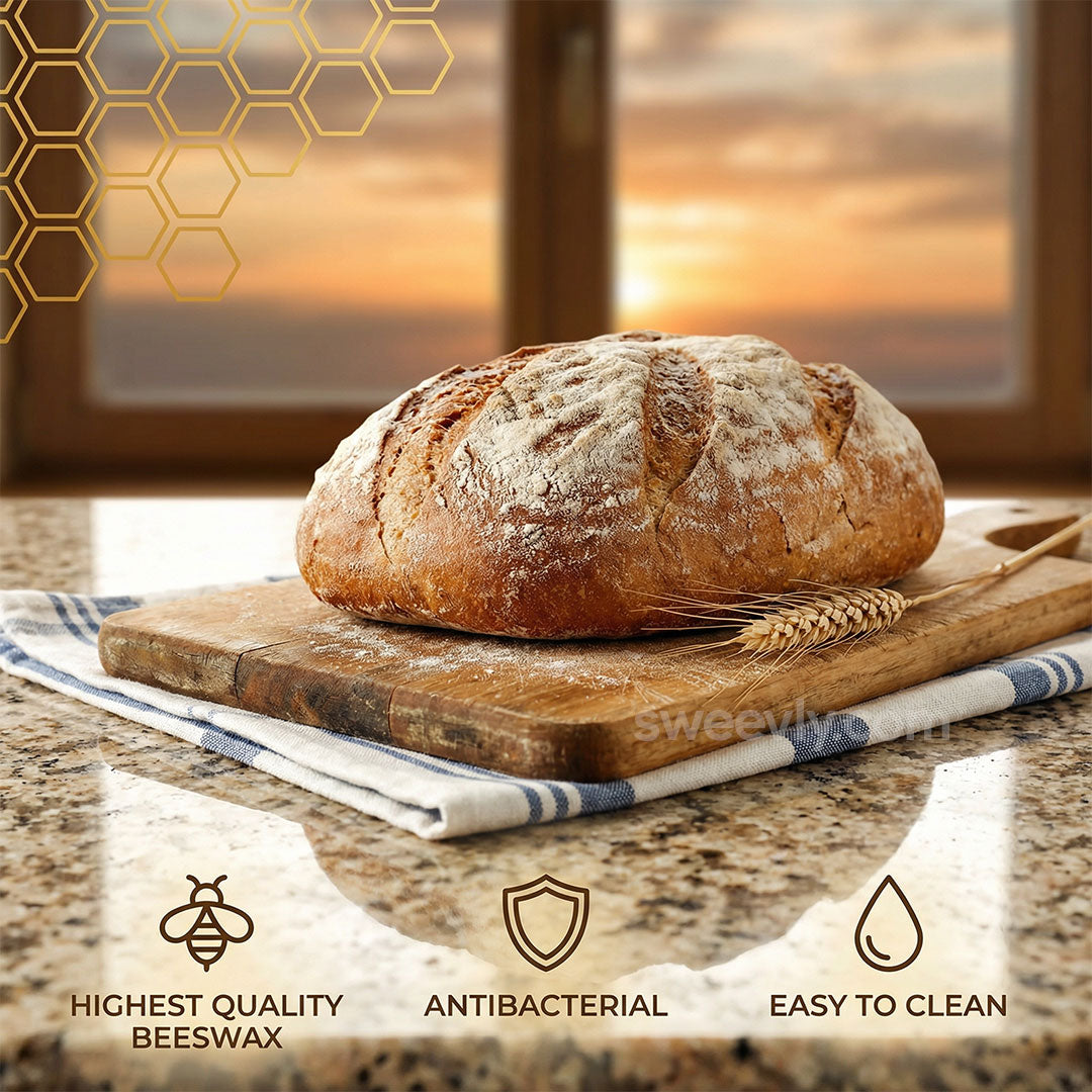 Brotbeutel aus Bio-Baumwolle – 100% Reines Bienenwachs, Wiederverwendbar
