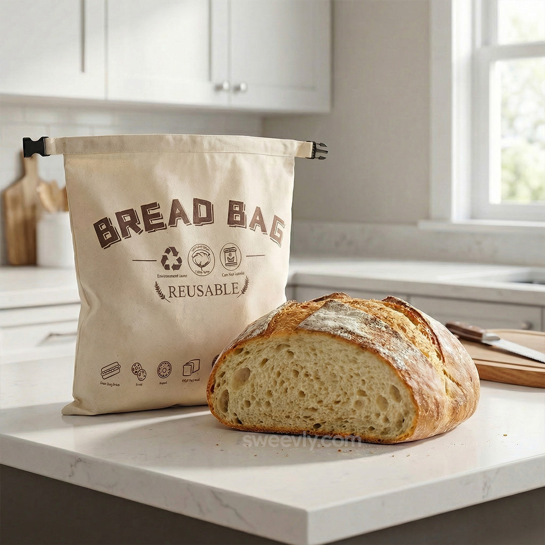 Brotbeutel aus Bio-Baumwolle – 100% Reines Bienenwachs, Wiederverwendbar