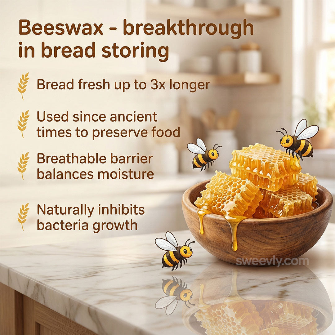Brotbeutel aus Bio-Baumwolle – 100% Reines Bienenwachs, Wiederverwendbar