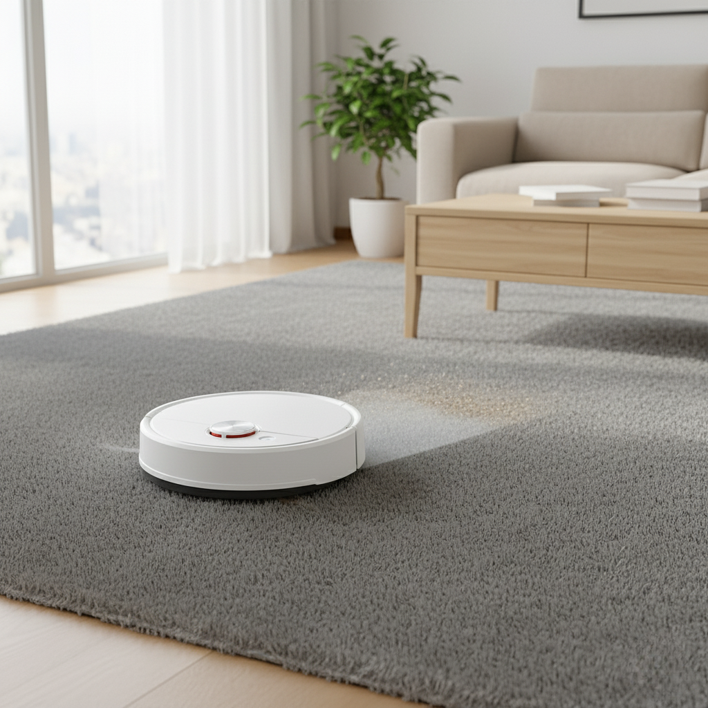 Smart robotdammsugare med automatisk golvtvätt och sugförmåga