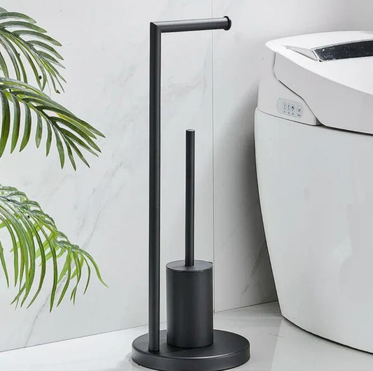 Elegant toalettpappershållare med borste