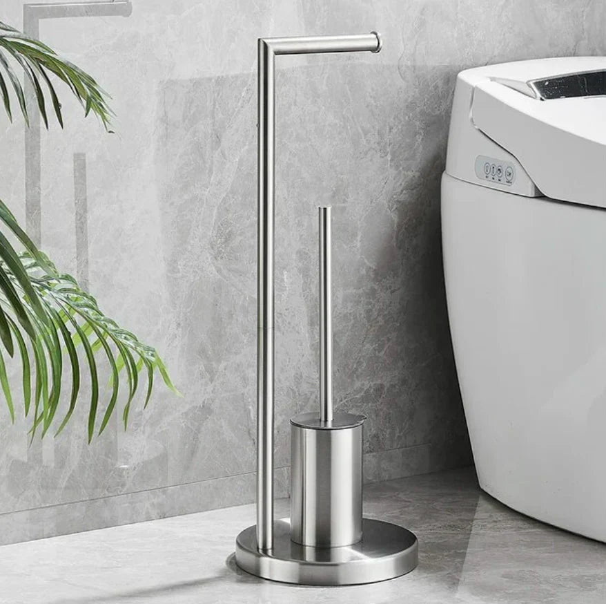 Elegant toiletpapirholder med børste