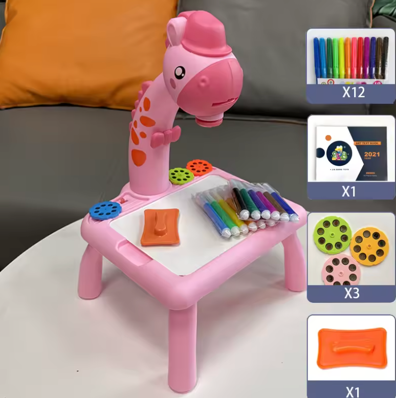 Barnens Kreativa Ritbord med LED-projektor – Roligt & Lärorikt
