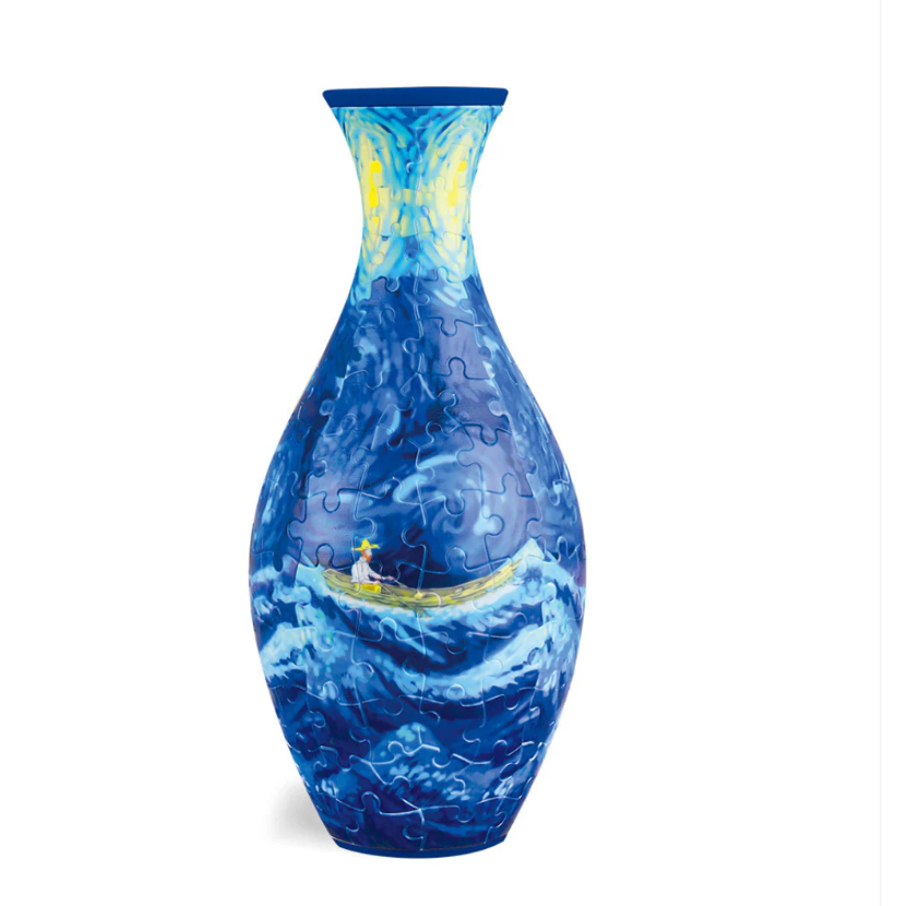 Bygbar 3D Puslespilsvase til Friske Blomster – Unikt Design