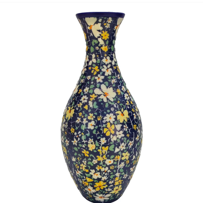 Bygbar 3D Puslespilsvase til Friske Blomster – Unikt Design