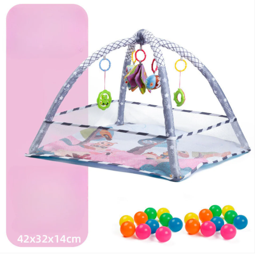 Babyaktivitetscenter med 360° rotation och säker komfort