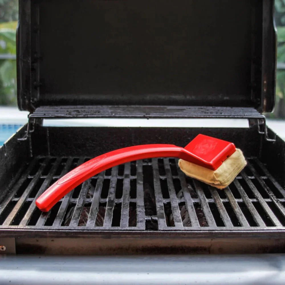 Sikker Bristlefri Grillbørste med Damp og Langt Skaft