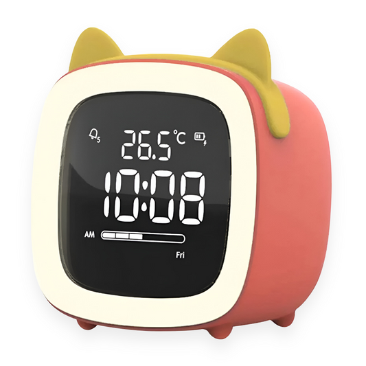 Barnvänlig väckarklocka med LED nattlampa och justerbar timer