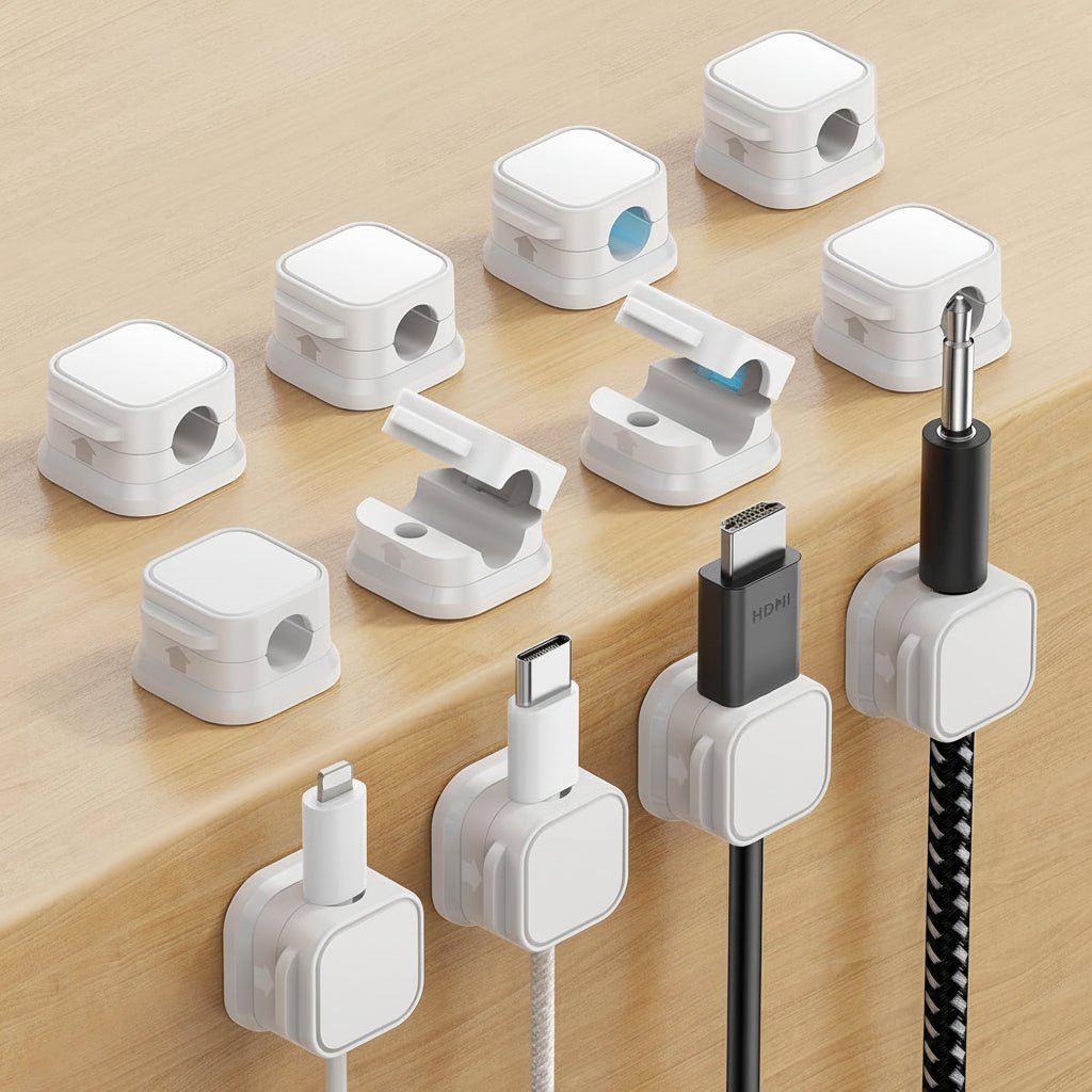 Effektiv Magnetisk Kabelorganisator med Klæbemontering - 6 stk.