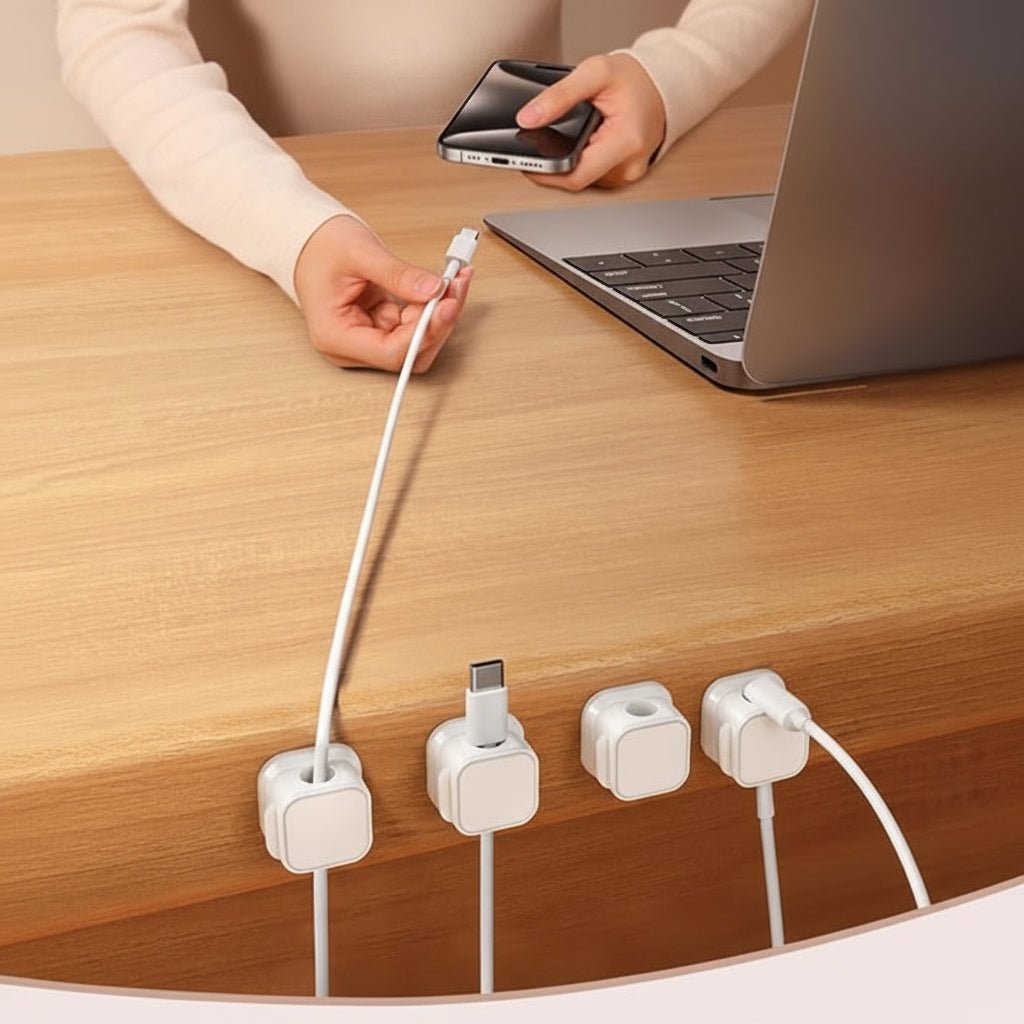 Effektiv Magnetisk Kabelorganisator med Klæbemontering - 6 stk.