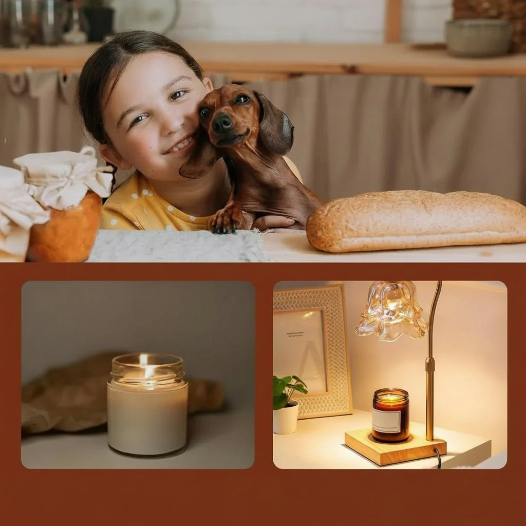 Elektrisk Lysevarmer med Timer og Dæmper - Elegant Glasdesign
