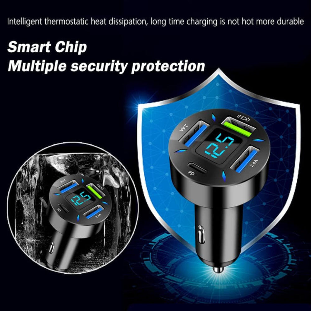 Snabb USB Billaddare med 66W Effekt för Snabbladdning