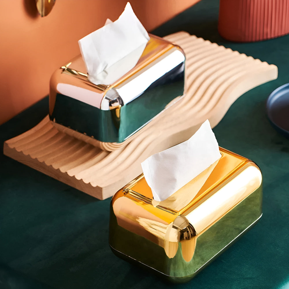 Guldspejl Tissue Holder – Luksuriøs Opbevaring til Dit Hjem