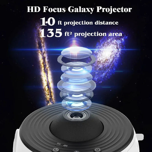 Stjärnhimmelprojektor med 360° rotation och 12 effekter