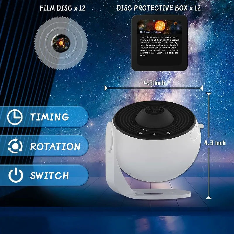 Stjernehimmel Projektor med 360° Rotation og 12 Effekter