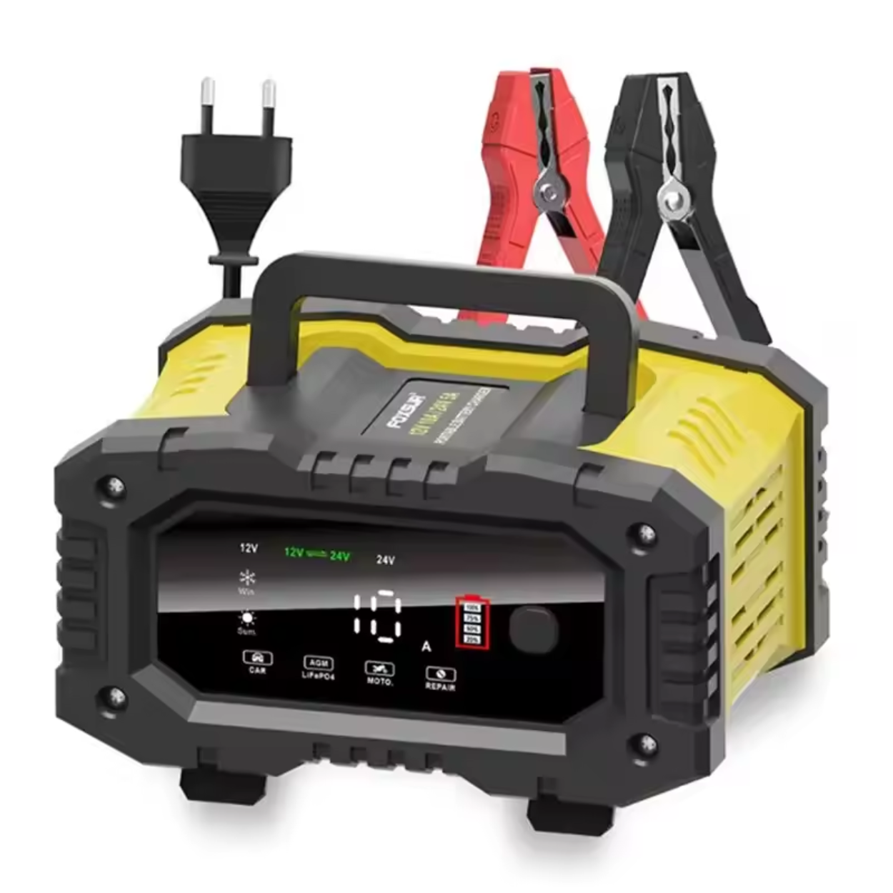 Effektiv 12V och 24V bilbatteriladdare för snabb laddning
