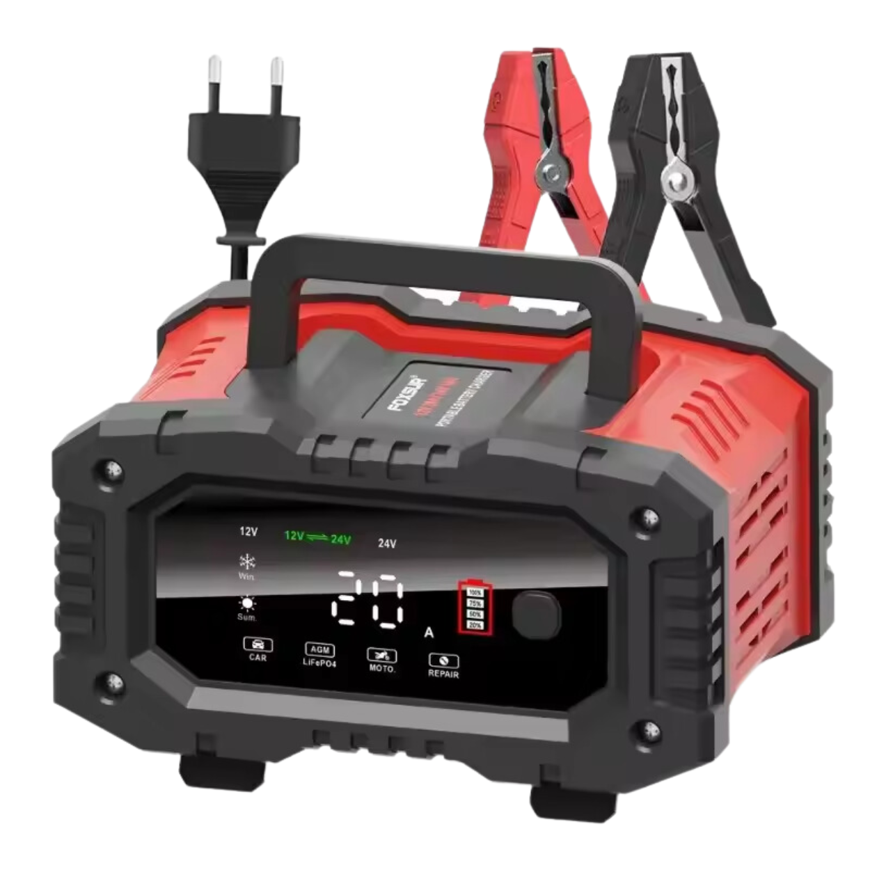 Effektiv 12V och 24V bilbatteriladdare för snabb laddning