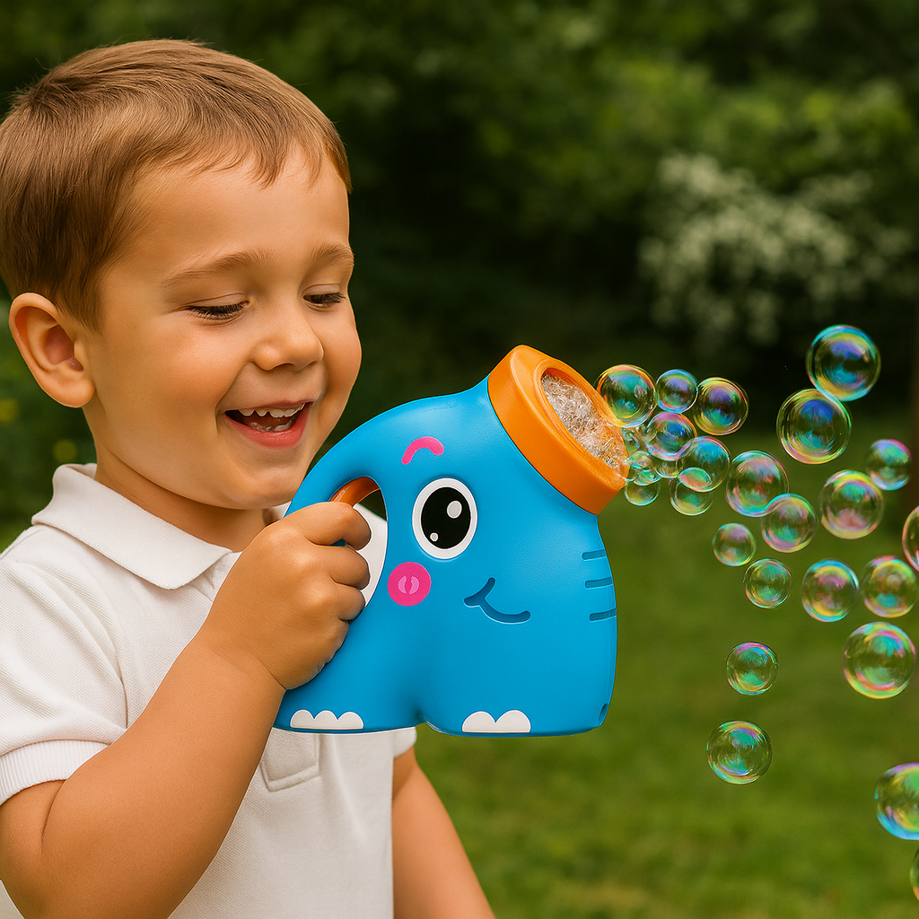 Automatisk bubbelmaskin med elefantdesign för barn