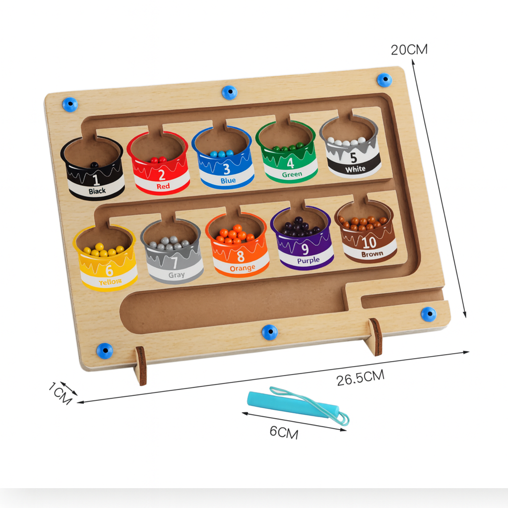 Magnetisk Montessori-tavla: Lär dig Färger & Siffror Genom Lek