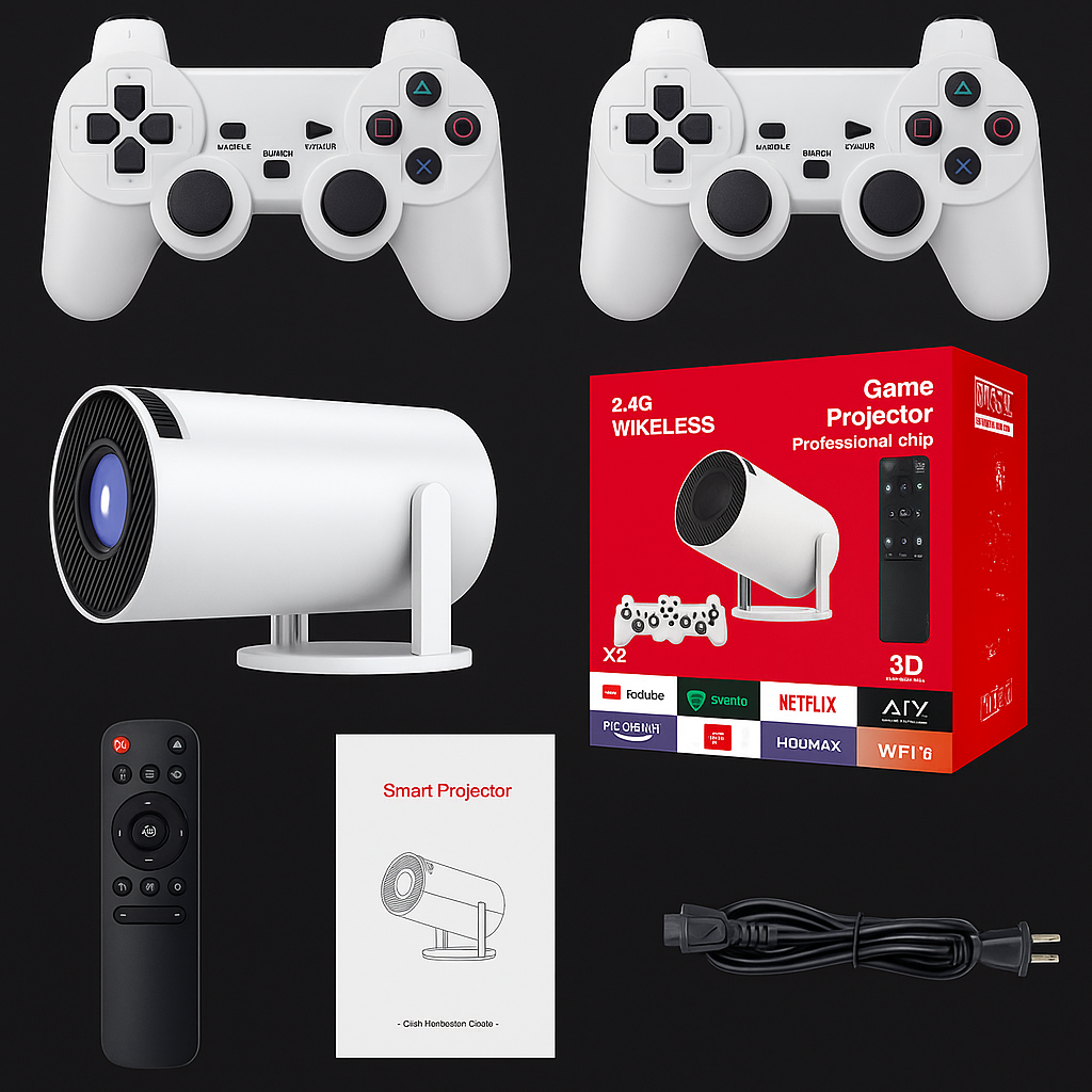 4K Miniprojektor med Trådlös Spelupplevelse och Smart Funktion